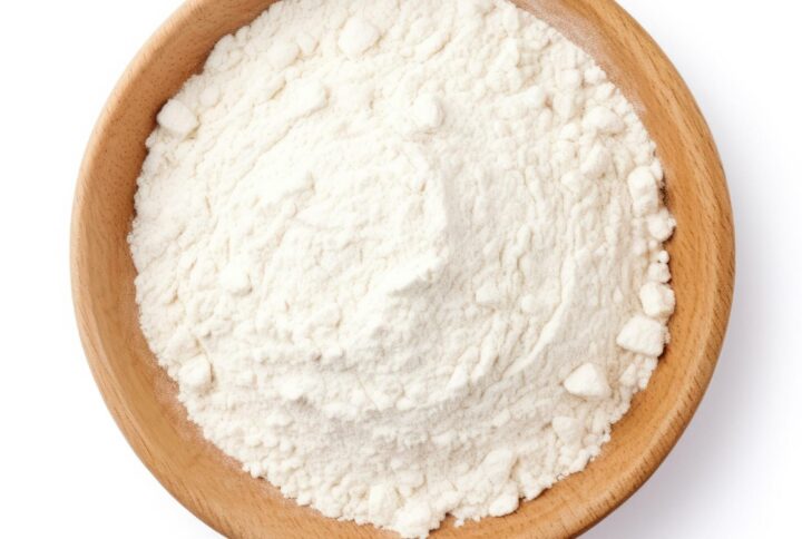 rice flour top view isolated on white background free photo